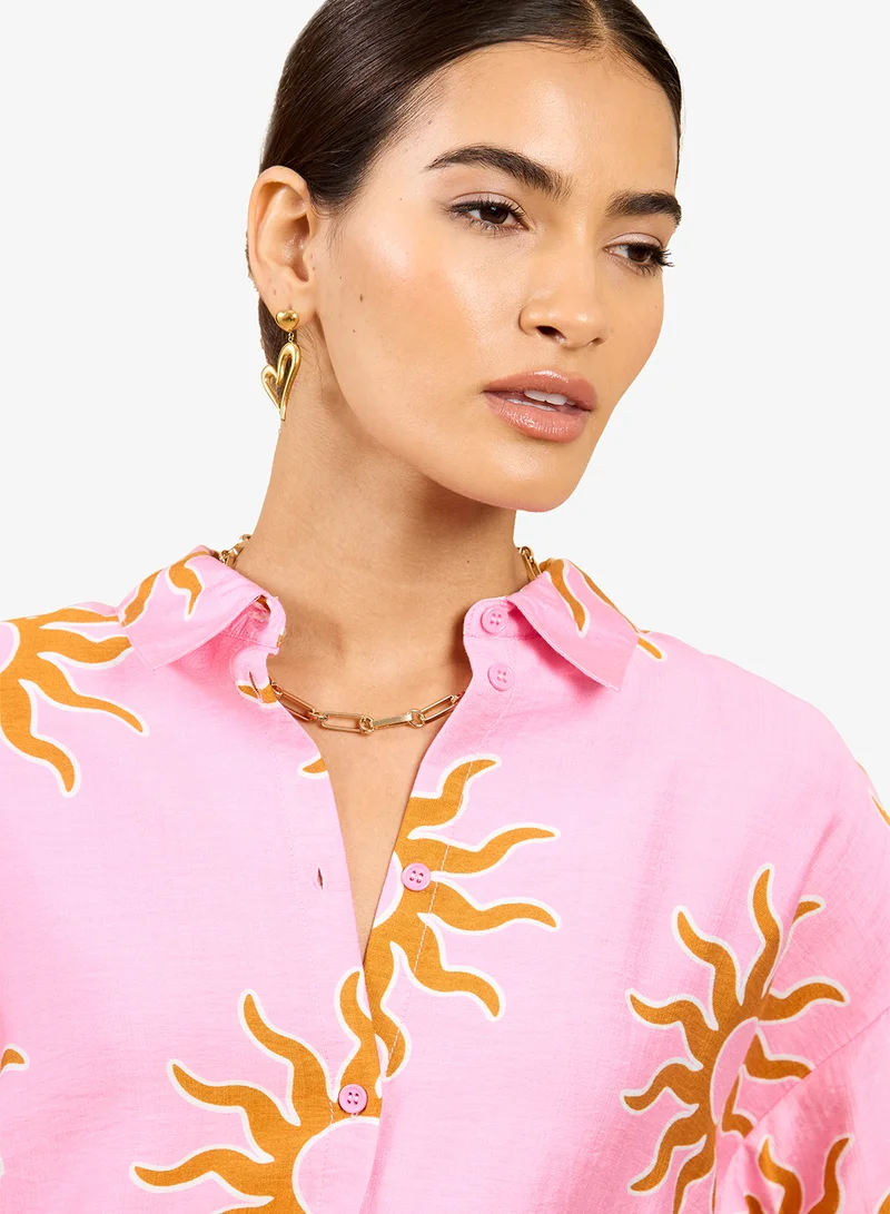 ليتل مسترس قميص شمسي وردي